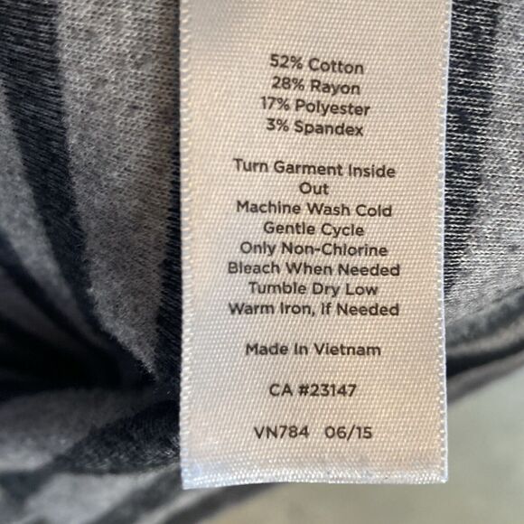 Talbots‎ Sweatshirt Women 2XP Velvet Stripe Funnel Neck Pullover Gray Black - Picture 8 of 9